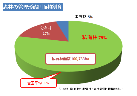 森林の管理形態別面積割合